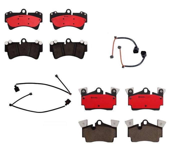 Audi Porsche Brakes Kit - Brembo Pads Front and Rear (Ceramic) 7L6698451D - Brembo 1552437KIT